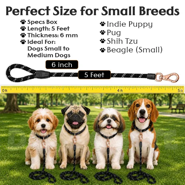 Doggo_Bite_Black_Nylon_Rope_Dog_Walking_Leash_With_Silicone_Cap_Pack_Of_2