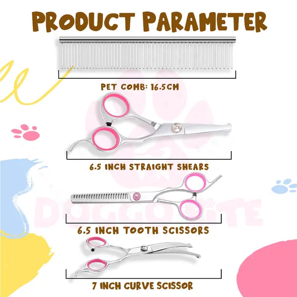 Doggo_Bite_4_Piece_Stainless_Steel_Pet_Grooming_Scissor_Set