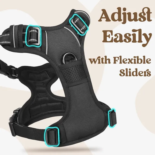 Doggo_Bite_Black_Reflective_Vest_Dog_Harness_And_Leash_Set