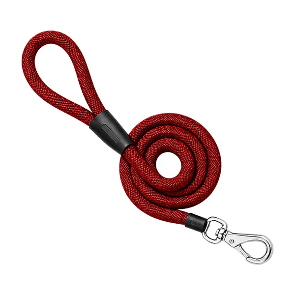 Doggo_Bite_Red_Nylon_Rope_Dog_Walking_Leash_With_Imported_Cap_