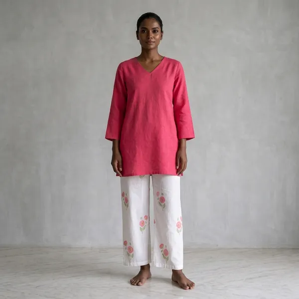 Pink_Elegant_Design_Kurta_Palazzo_Set_For_Women