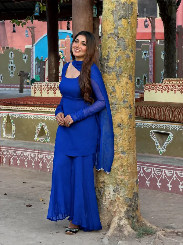 Blue_Elegant_Design_Kurta_Palazzo_Set_For_Women