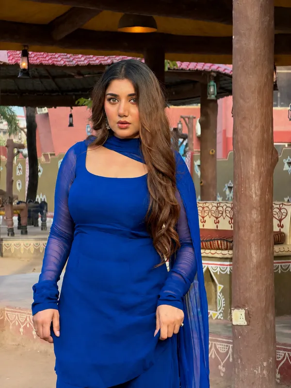 Blue_Elegant_Design_Kurta_Palazzo_Set_For_Women