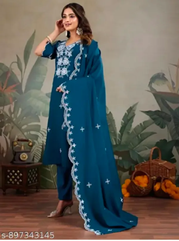 Morpich_Elegant_Design_Embroidery_Work_Kurta_Pant_Dupatta_Set_For_Women