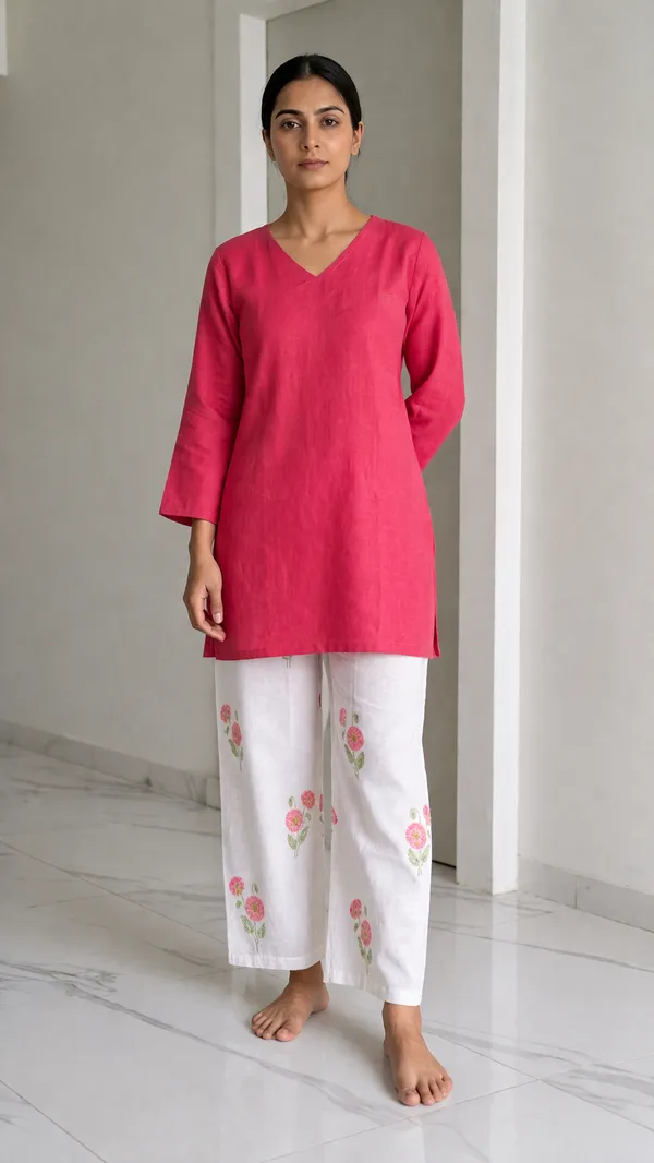 Pink_Elegant_Design_Kurta_Palazzo_Set_For_Women