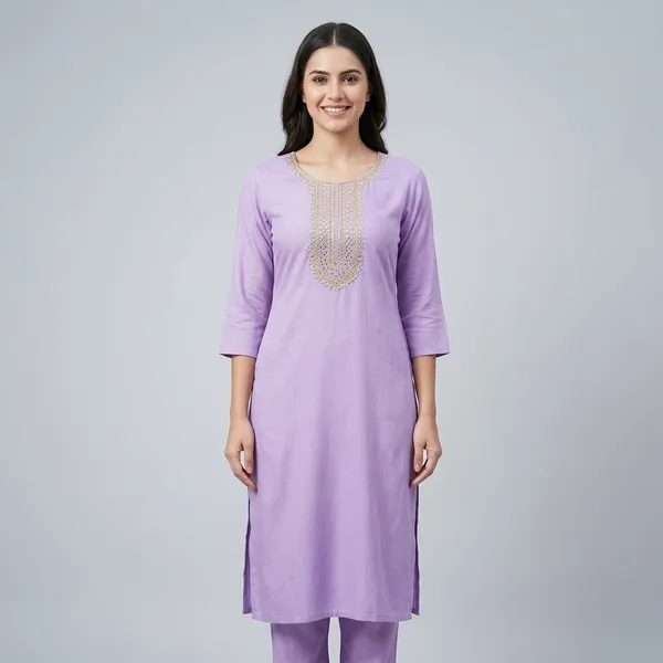 Purple_Rayon_Slub_A-Line_Kurta_Set_For_Women