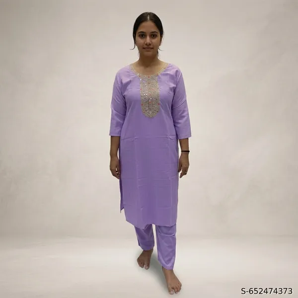 Purple_Rayon_Slub_A-Line_Kurta_Set_For_Women