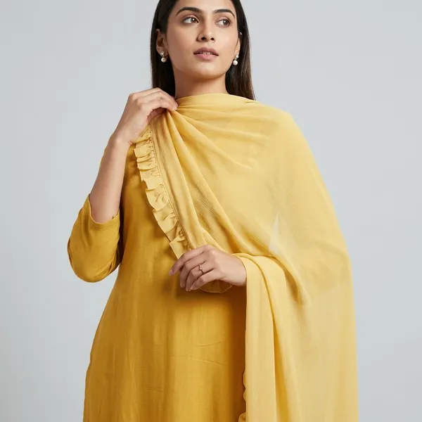 Mustard_Georgette_Kurti_For_Women