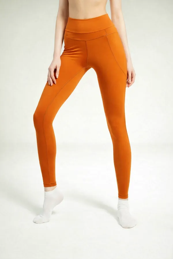 Brown_Nylon_90%,_Spandex_10%_Tight_Legging_For_Women