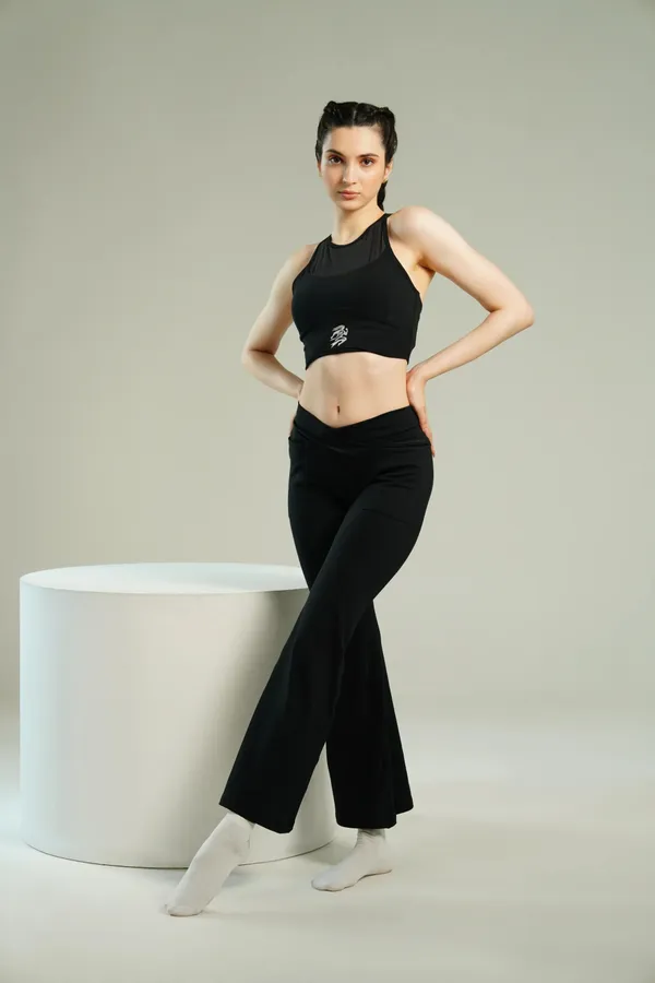 Black_Nylon_90%,_Spandex_10%_Flare_Pant_For_Women