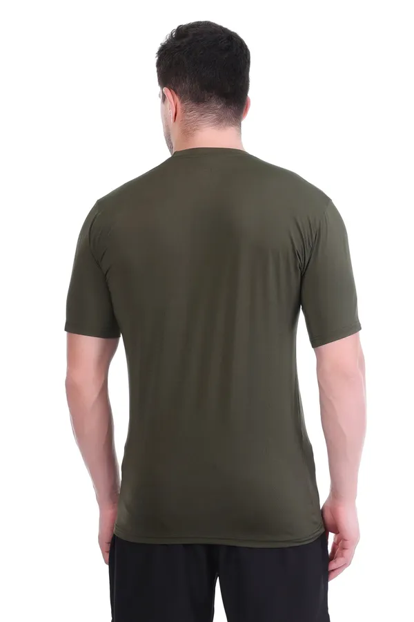 Olive_Green_Polyester_90%,_Spandex_10%_Half_Sleeves_T_Shirt_For_Men