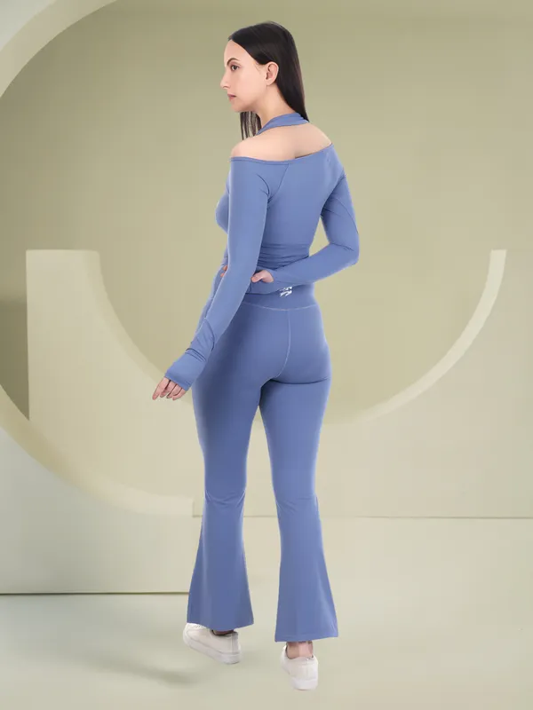 Ice_Blue_Lycra_/_Spandex_Blend_Cut_Out_Top_Flare_Pant_Combo_For_Women