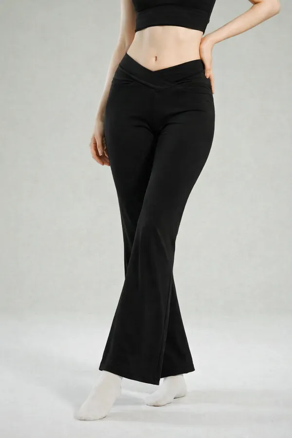 Black_Nylon_90%,_Spandex_10%_Flare_Pant_For_Women
