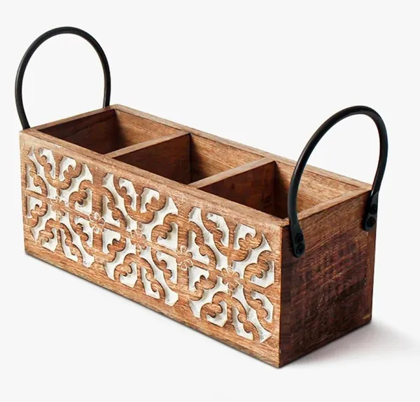 Wood_Iron_Modern_3_Compartment_Cutlery_Holder