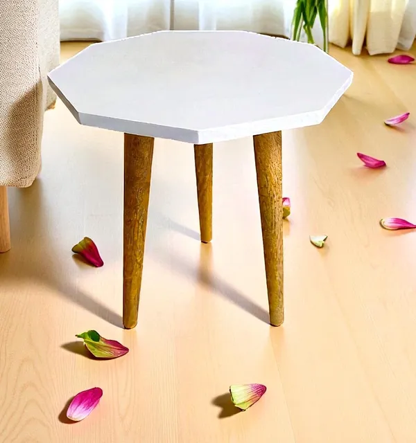 Mango_Wood_Mdf_Modern_Hexagonal_Side_Table