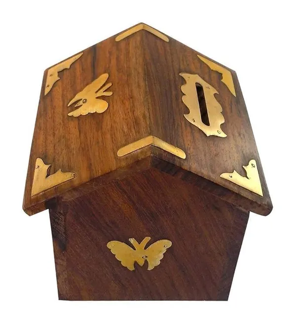 Wood_Hut_Shape_Brown_Money_Bank