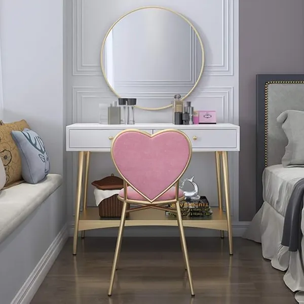 Velvet_Metal_Pink_Heart_Shape_Accent_Chair_Gold_Legs