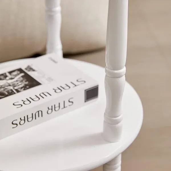 Wood_And_Mdf_White_Foldable_Two-Tier_Round_Coffee_Table