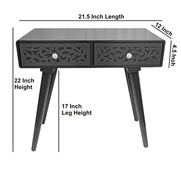 Wood_And_Mdf_Modern_Brown_White_Side_Table_With_Drawer