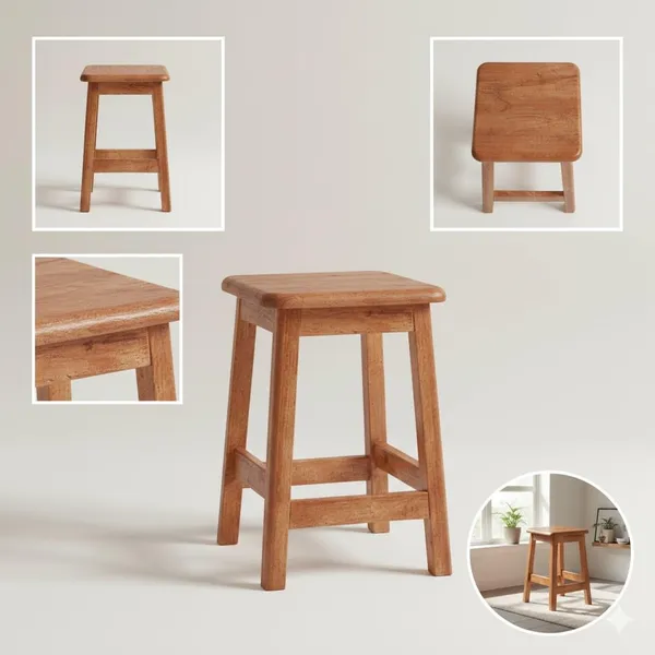 Mango_Wood_Modern_Natural_Four_Leg_Stool