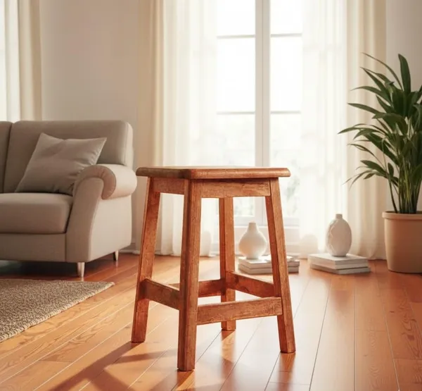 Mango_Wood_Modern_Natural_Four_Leg_Stool