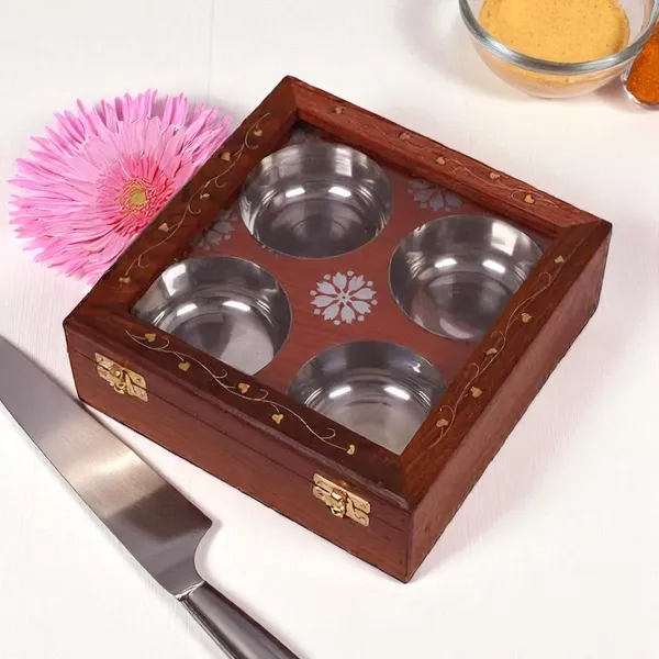 Wood_And_Steel_Natural_Brown_Spice_Box_With_4_Steel_Containers