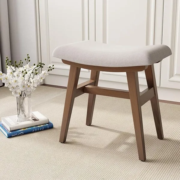 Wood_And_Cushion_White_Padded_Seat_Wooden_Stool