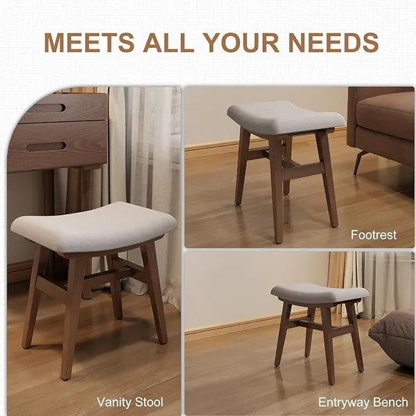 Wood_And_Cushion_White_Padded_Seat_Wooden_Stool