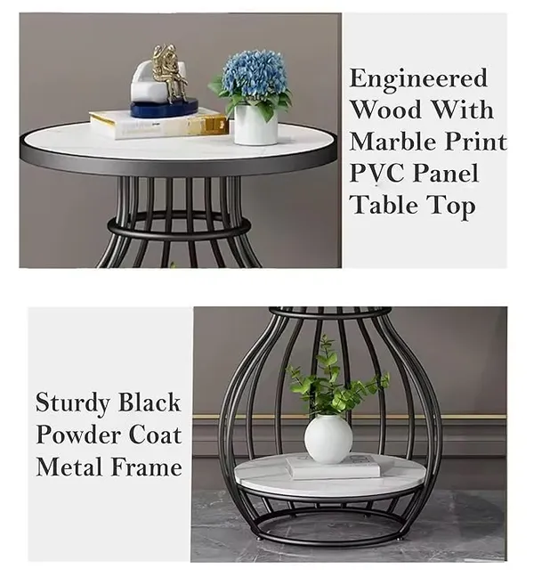 Mdf_And_Iron_Black_White_Round_Accent_End_Table