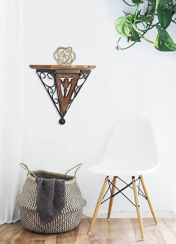 Wood_And_Iron_Modern_V-Shape_Decorative_Wall_Shelf_Bracket