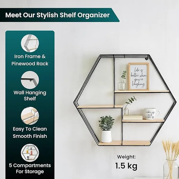 Wood_And_Iron_Industrial_Black_Hexagon_Wall_Shelf
