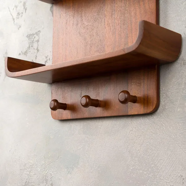 Wood_Walnut_Finish_Floating_Wall_Shelf_With_Hooks