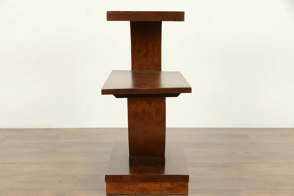 Wood_Brown_C-Shape_Sofa_Side_Table