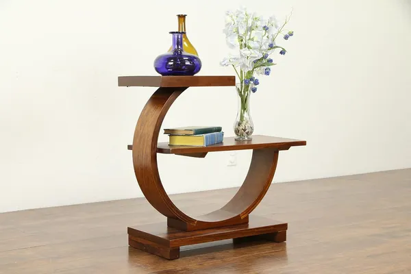 Wood_Brown_C-Shape_Sofa_Side_Table