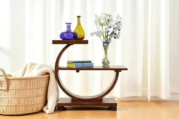 Wood_Brown_C-Shape_Sofa_Side_Table