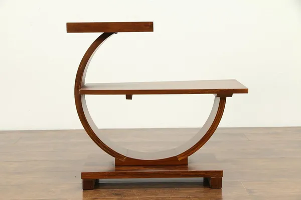Wood_Brown_C-Shape_Sofa_Side_Table