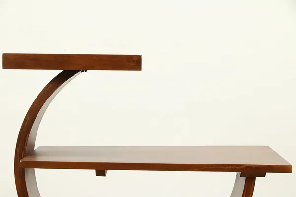 Wood_Brown_C-Shape_Sofa_Side_Table