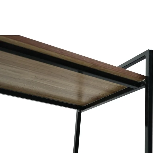 Wood_Iron_Rustic_Brown_Black_Bookcase_With_Shelves