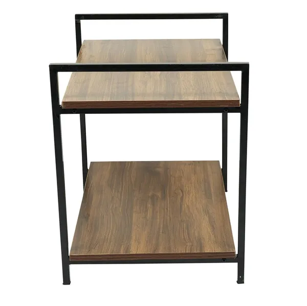 Wood_Iron_Rustic_Brown_Black_Bookcase_With_Shelves