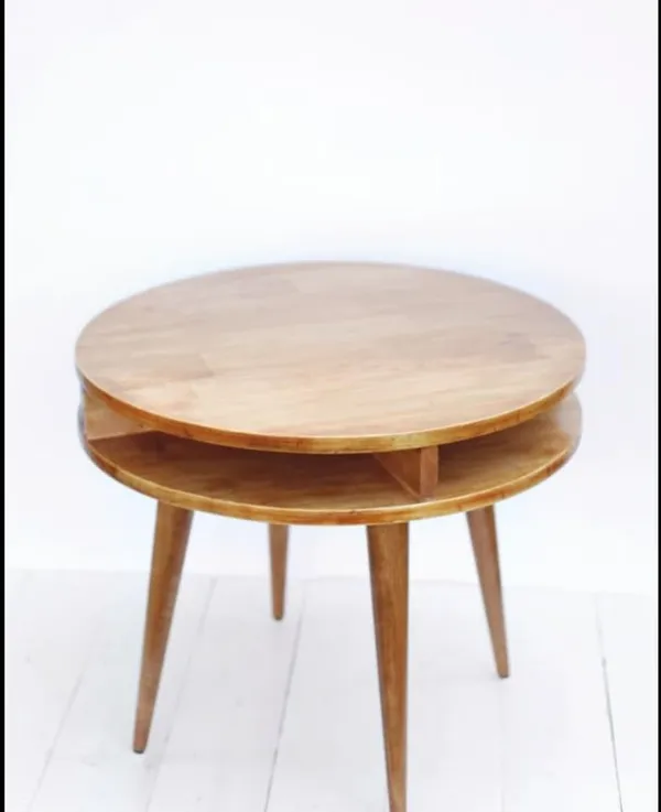 Mango_Wood_Mid_Century_Round_Side_Table