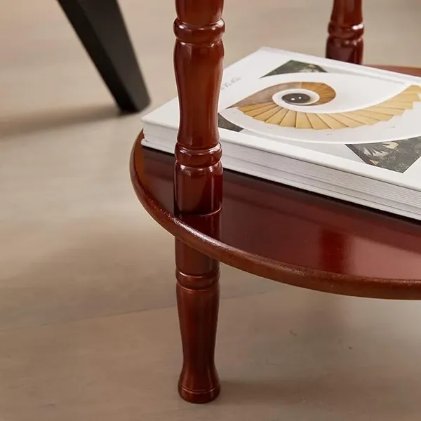 Mango_Wood_And_Mdf_Modern_Round_Bedside_Table_With_Shelf