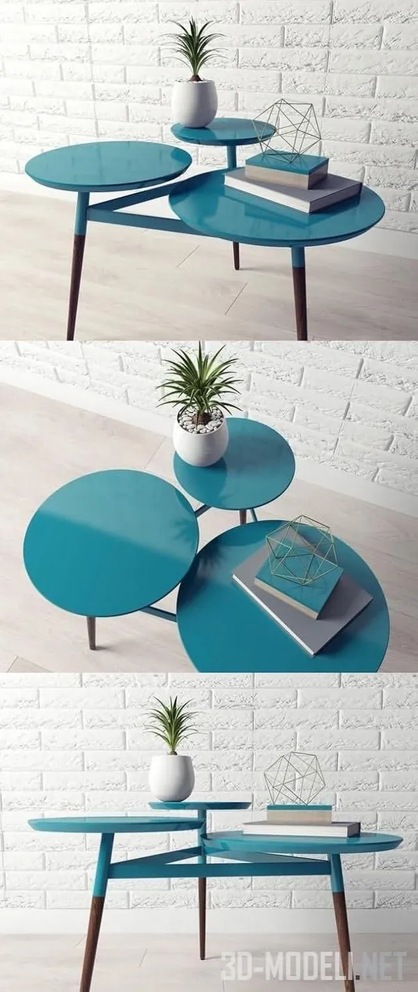 Wood_And_Mdf_Mid_Century_Foldable_Round_Side_Table