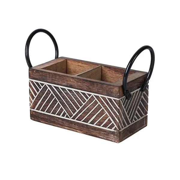 Mango_Wood_And_Iron_Geometric_Carved_Cutlery_Holder_With_Handles