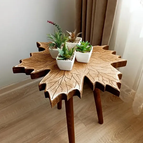 Mango_Wood_Natural_Leaf_Shape_Coffee_Table