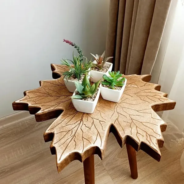 Mango_Wood_Natural_Leaf_Shape_Coffee_Table