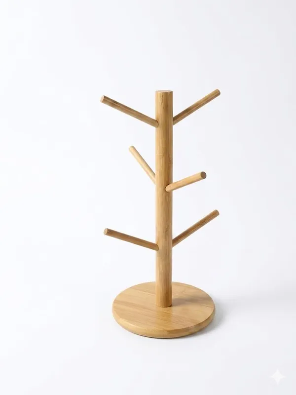 Mango_Wood_Natural_Six_Hook_Tree_Mug_Holder