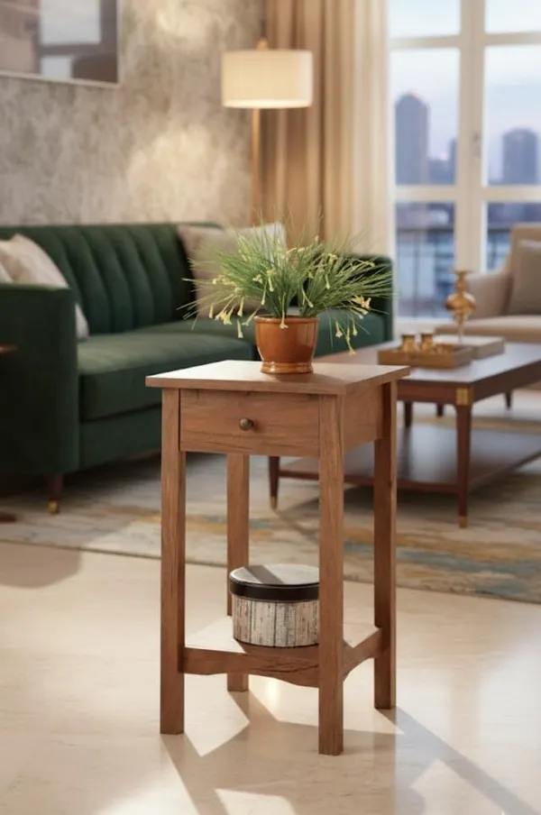Wood_Natural_Brown_Side_Table_With_Drawer_And_Shelf