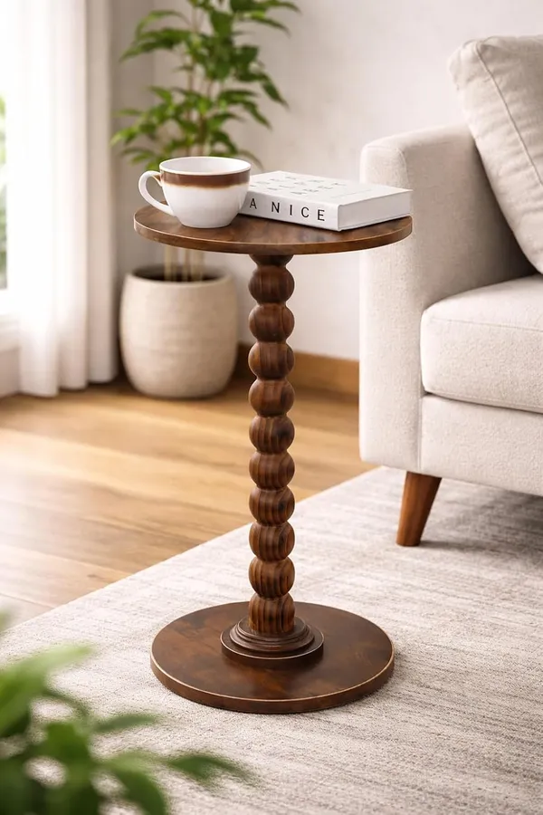 Wood_Classic_Brown_Single_Pillar_Round_Coffee_Table
