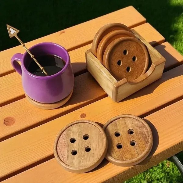 Wood_Modern_Button_Design_Coaster_Set