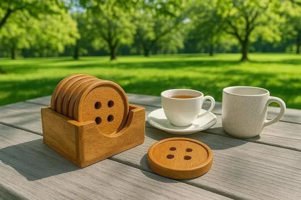 Wood_Modern_Button_Design_Coaster_Set